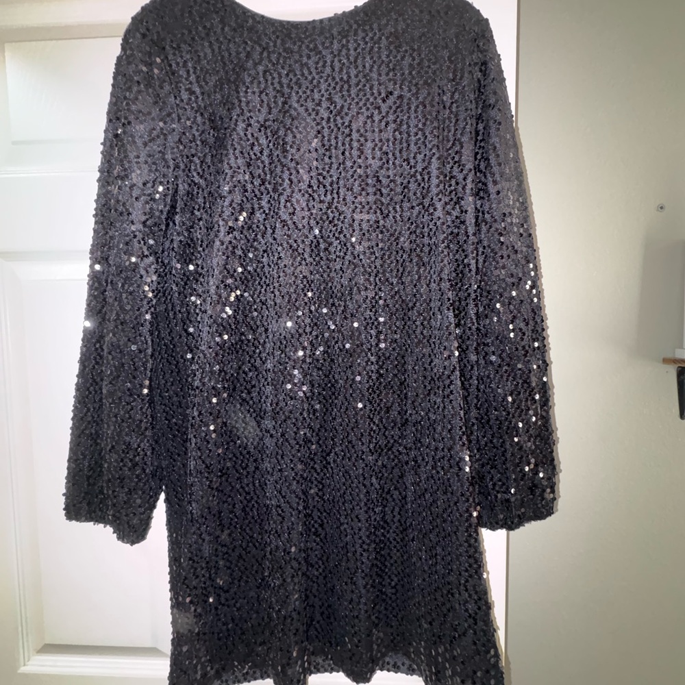 Sugarlips Black Sequin Long Sleeve Dress
